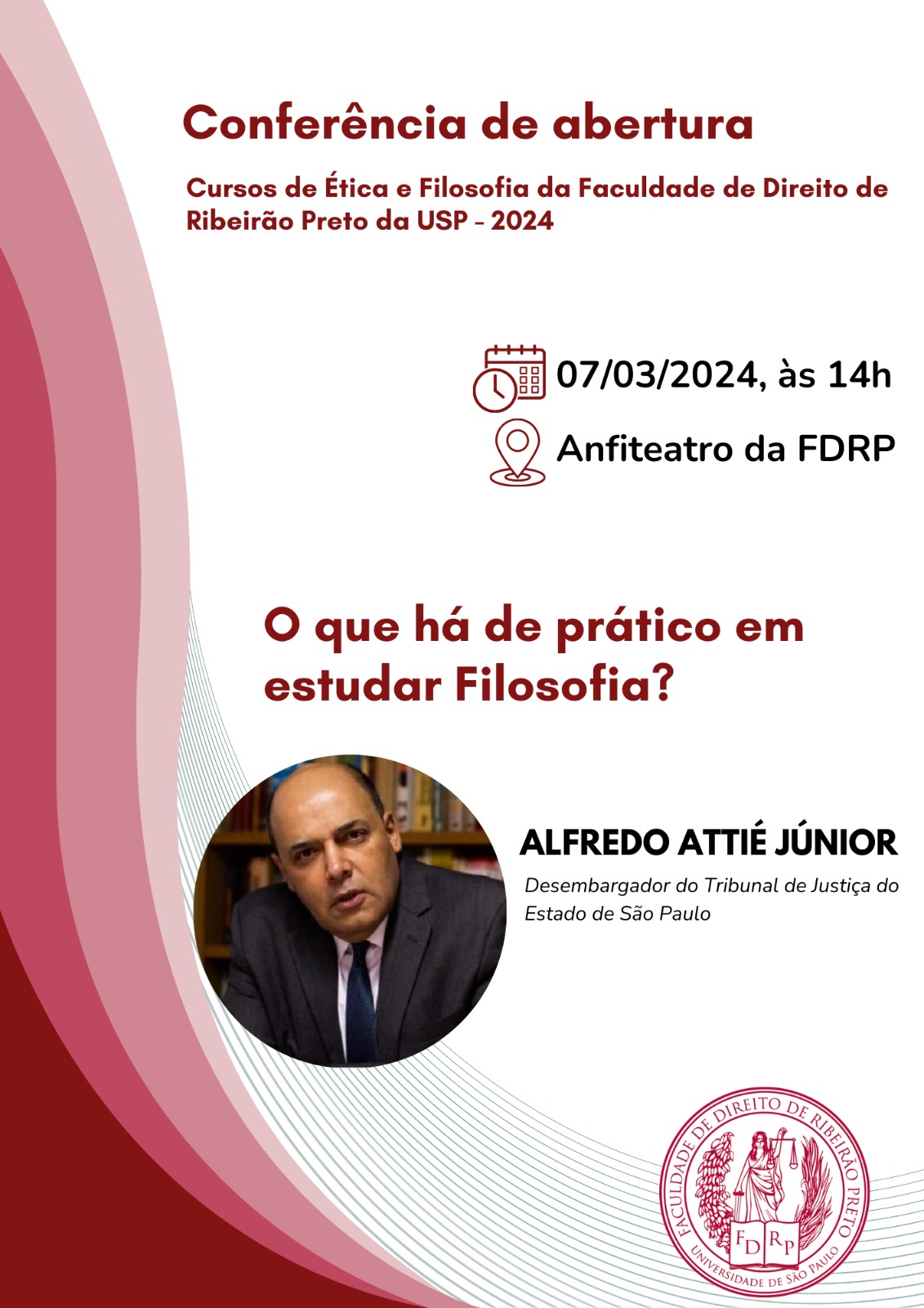 Attié em Conferência Inaugural na USP, em Ribeirão Preto.